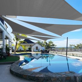 Artpuch Custom Size Dark Grey Sun Shade Sail Triangle Canopy 185 GSM Durable Fabric UV Block Awning for Outdoor Patio Garden Backyard (Customized Avai (Color: Dark Grey, size: 08X10X10)
