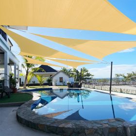 Artpuch Custom Size 16'X26'X26' Sand Sun Shade Sail Triangle Canopy 185 GSM Durable Fabric UV Block Awning for Outdoor Patio Garden Backyard (Customiz (size: 21X26X26)